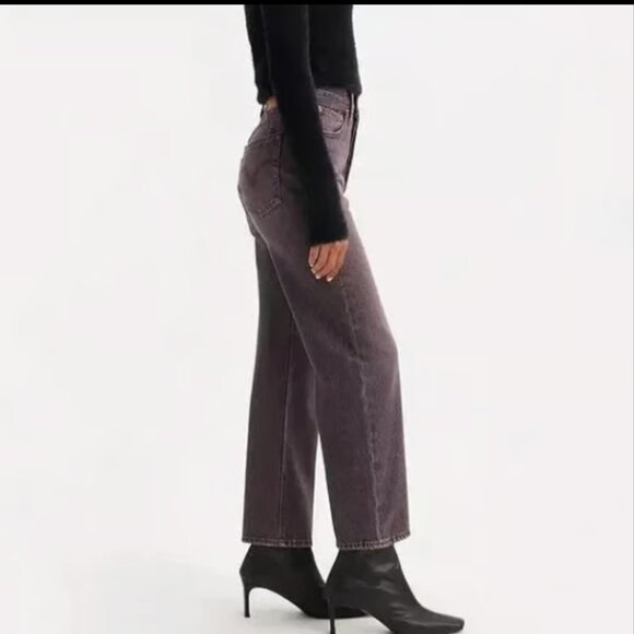 LEVI'sm LEVIS RIBCAGE STRAIGHT ANKLE JEANS BUTTON FRONT TINTED SKY NWOT $98 26 w - Picture 3 of 9